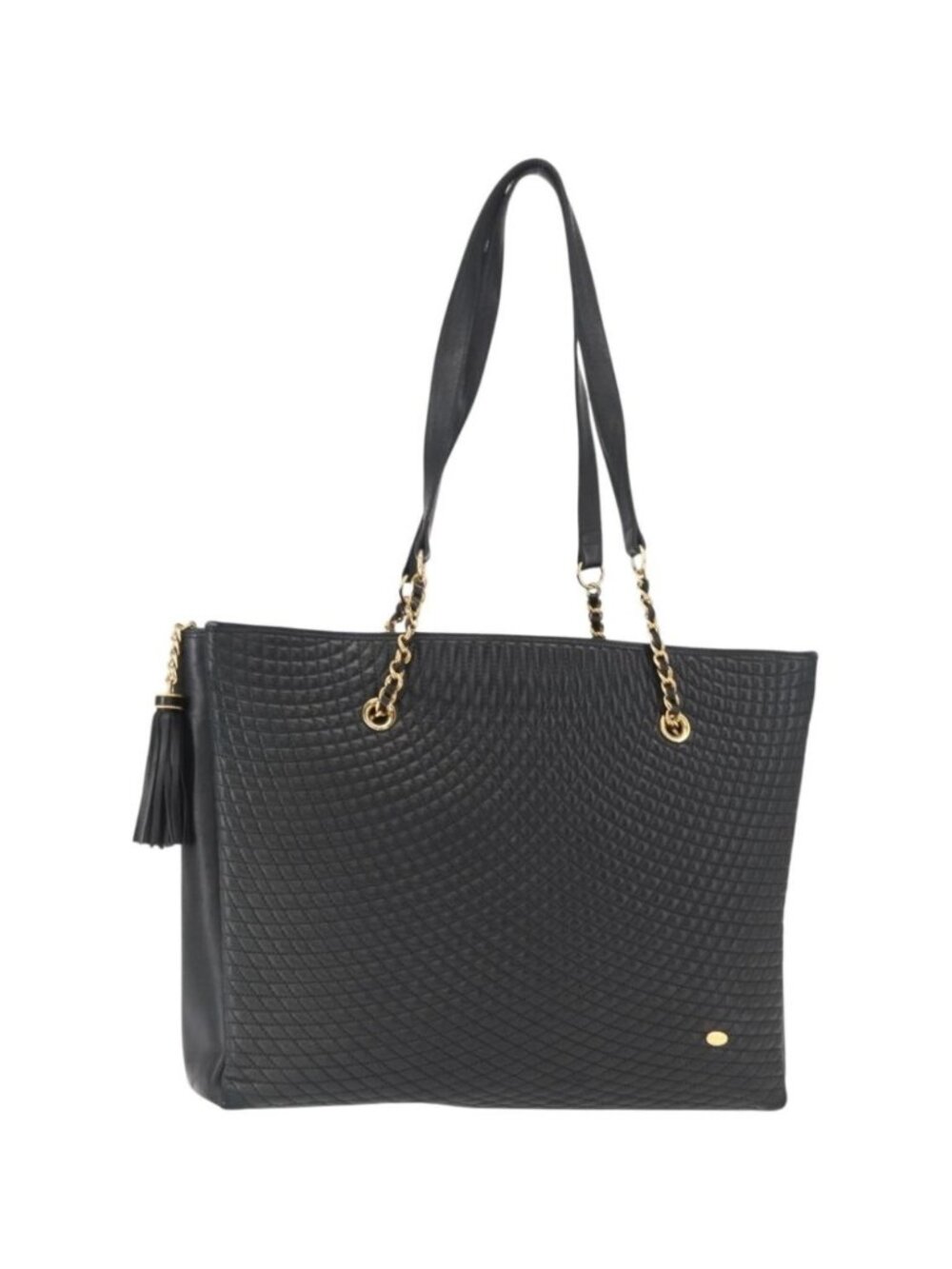 BALLY Tote Bag Leather Black Gold